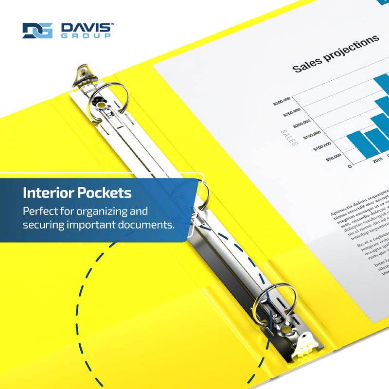 Davis Group Premium Economy 6-Pack 3-Ring Binders for School or Office, Round-Ring Binders, 3 Inch, Yellow - Image 5